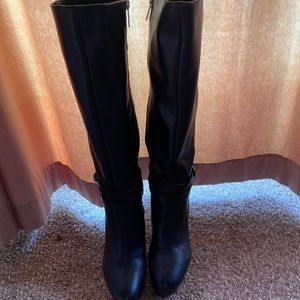 Black high knee boots